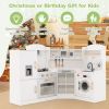 Toddler Corner Play Kitchen with Range Hood Ice Maker