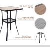 MEOOEM Patio Bar Table Height Bistro Wooden-Like Table Top Pub Table for Outdoor Home Kitchen Cafe Bistro