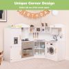 Toddler Corner Play Kitchen with Range Hood Ice Maker