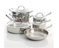 10-Piece Silver Stainless Steel Cookware Set
