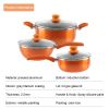 Kitchen Cookware Set, 6 PCS Nonstick Cookware and Pan Set, Kitchen Cookware Set, Frying Pan, Stock Pot, Milk Pan Orange