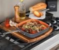 15-Piece Aluminum Titanium Ceramic Nonstick Cookware Set with Square Pans and Lids