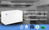 ORIKOOL Chest Freezer 15.9 Cu.ft Solid Top Commercial Deep Chest Freezers with Lockable Stay-Open Lid Painted for Back-of-House Bulk Storage